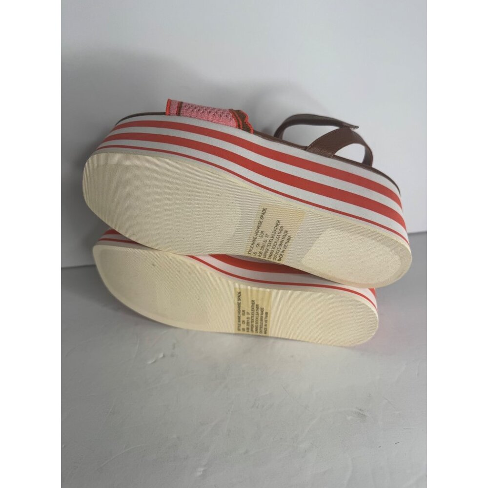 NIB Kate Spade Highrise Spade Wedges Sandals Platforms Leather Pink Size 6.5 - Picture 8 of 8